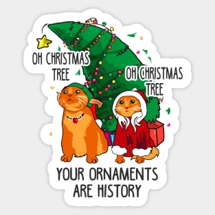 Cats Christmas Funny Sticker